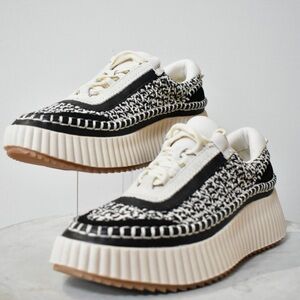 Dolce Vita Dolen Leather  & Crocheted Platform Sneakers - Sz 8 - Unisex